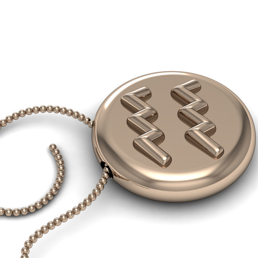 Aquarius pendant 001 3D print model_9