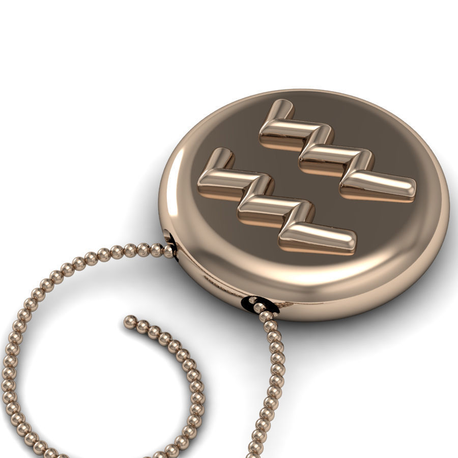 Aquarius pendant 001 3D print model_8