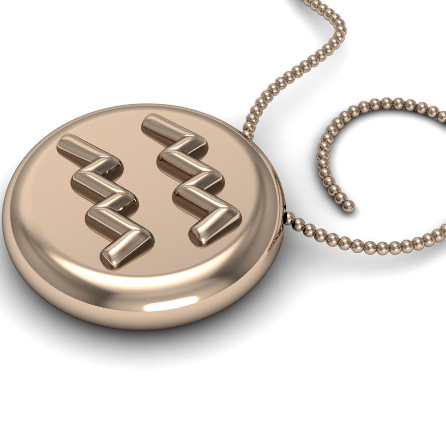 Aquarius pendant 001 3D print model_4