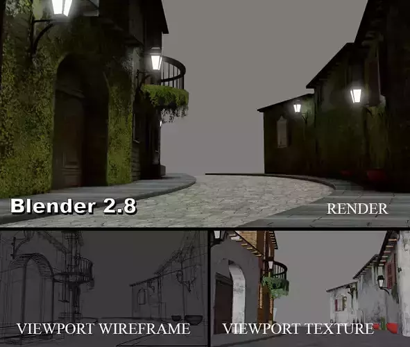 MEDIAVAL  ARCHITECTURE Low-poly 3D model
