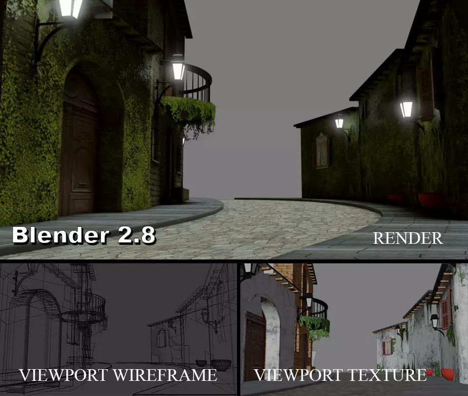 MEDIAVAL  ARCHITECTURE Low-poly 3D model_0