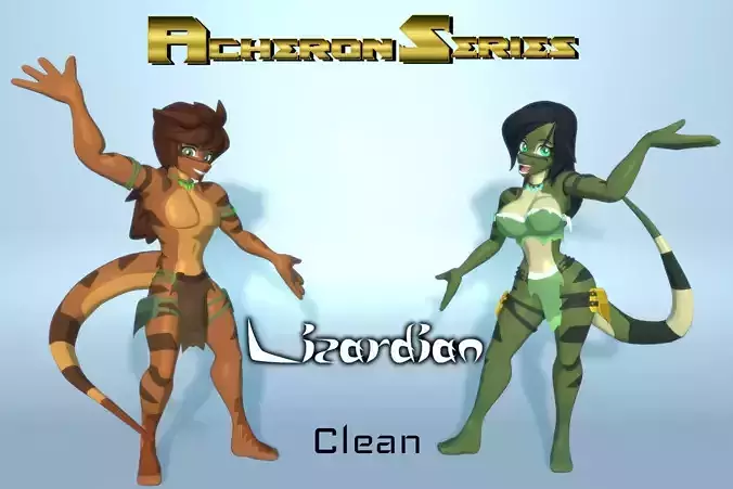 Acheron Lizardian Clean Low-poly 3D model