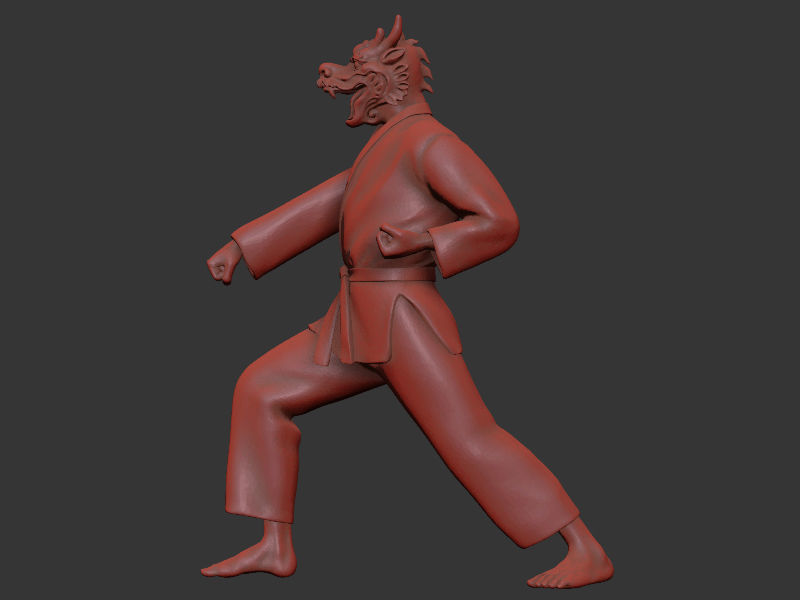 Dragon Zenkutsu Dachi Stance 3D print model_7