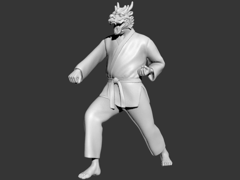 Dragon Zenkutsu Dachi Stance 3D print model_6