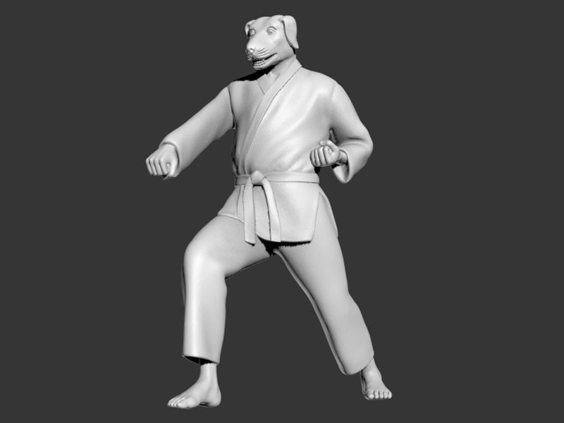 Dog Zenkutsu Dachi Stance 3D print model_6