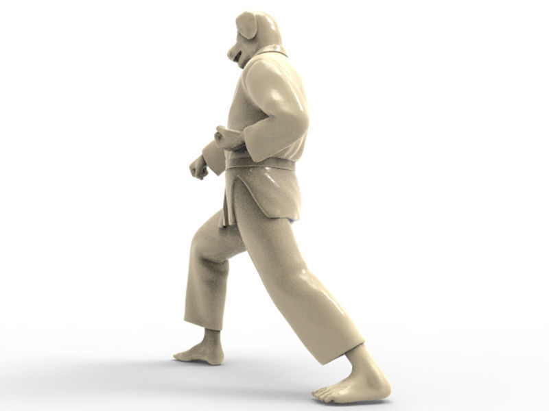 Dog Zenkutsu Dachi Stance 3D print model_2