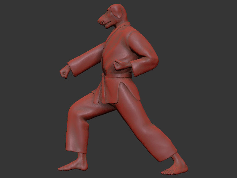 Dog Zenkutsu Dachi Stance 3D print model_7