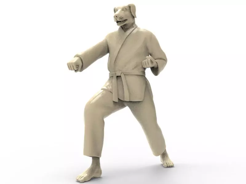 Dog Zenkutsu Dachi Stance 3D print model_0