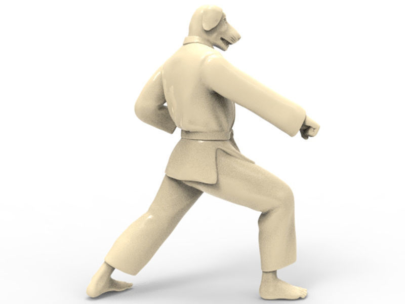 Dog Zenkutsu Dachi Stance 3D print model_4
