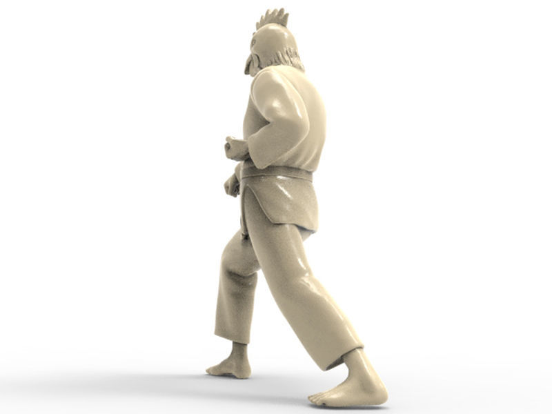 Chicken Zenkutsu Dachi Stance 3D print model_2