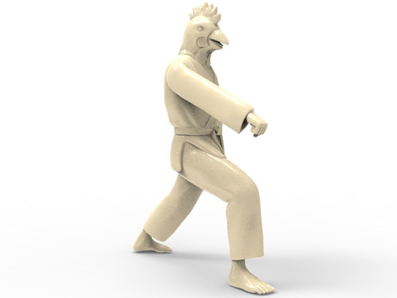 Chicken Zenkutsu Dachi Stance 3D print model_4