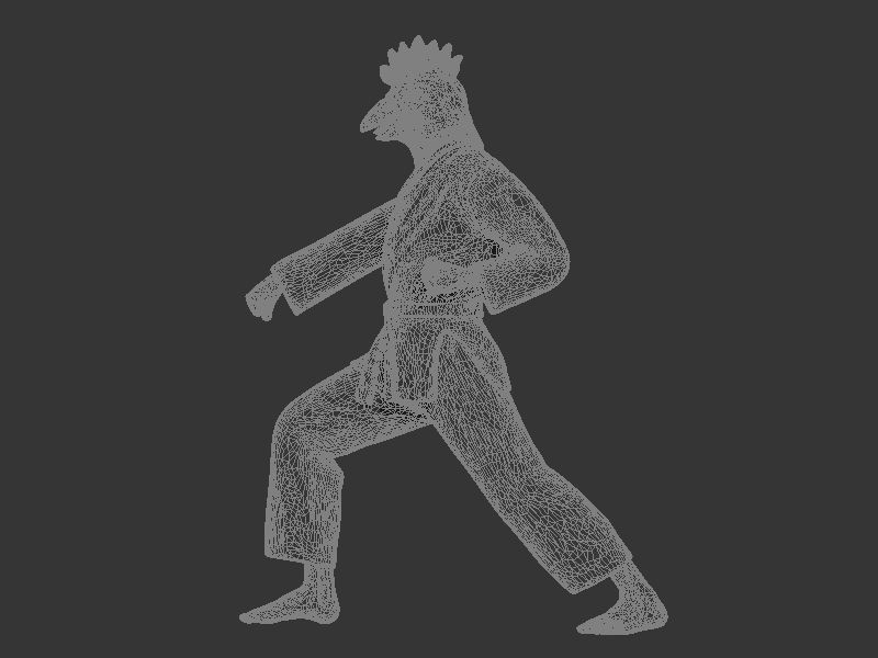 Chicken Zenkutsu Dachi Stance 3D print model_8