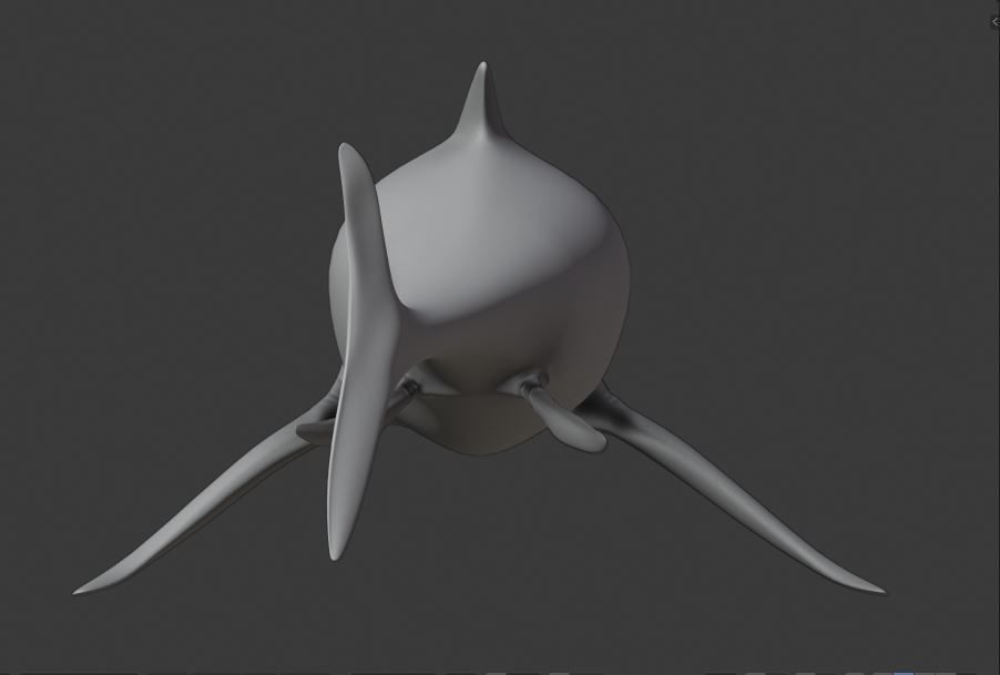 Dolphin ictiosaurio rig Low-poly 3D model_6