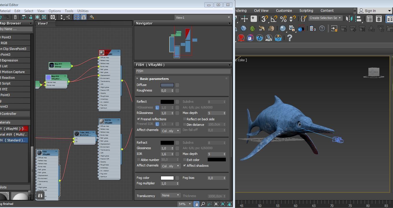Dolphin ictiosaurio rig Low-poly 3D model_3