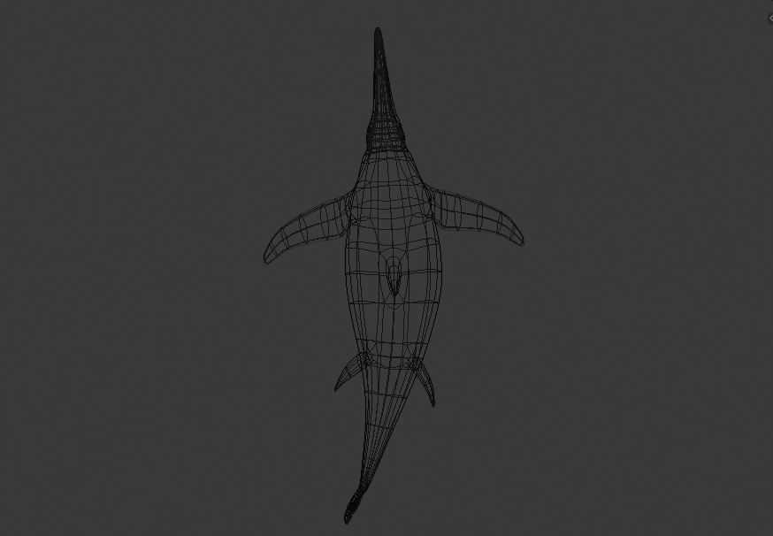 Dolphin ictiosaurio rig Low-poly 3D model_9