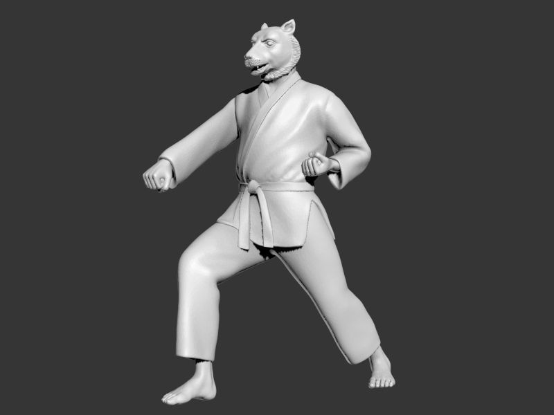 Tiger Zenkutsu Dachi Stance 3D print model_6