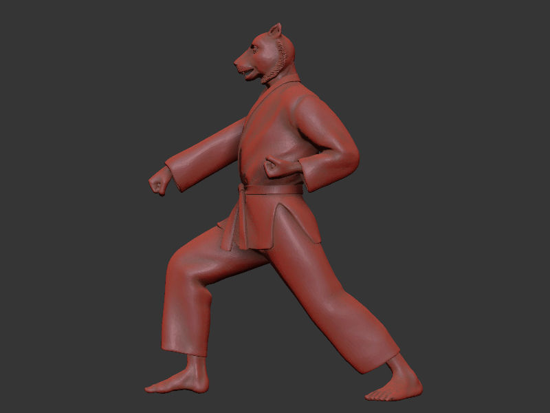 Tiger Zenkutsu Dachi Stance 3D print model_7
