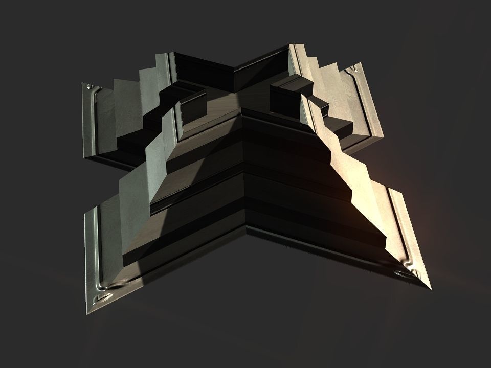 X block hollowed pyramid  3D print model_18