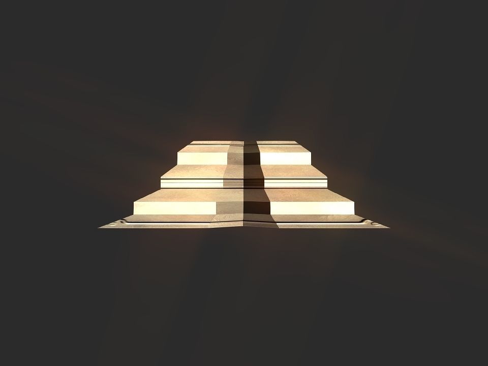 X block hollowed pyramid  3D print model_1