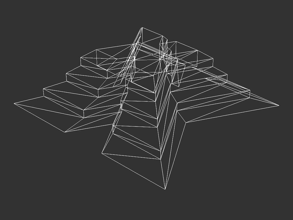 X block hollowed pyramid  3D print model_35