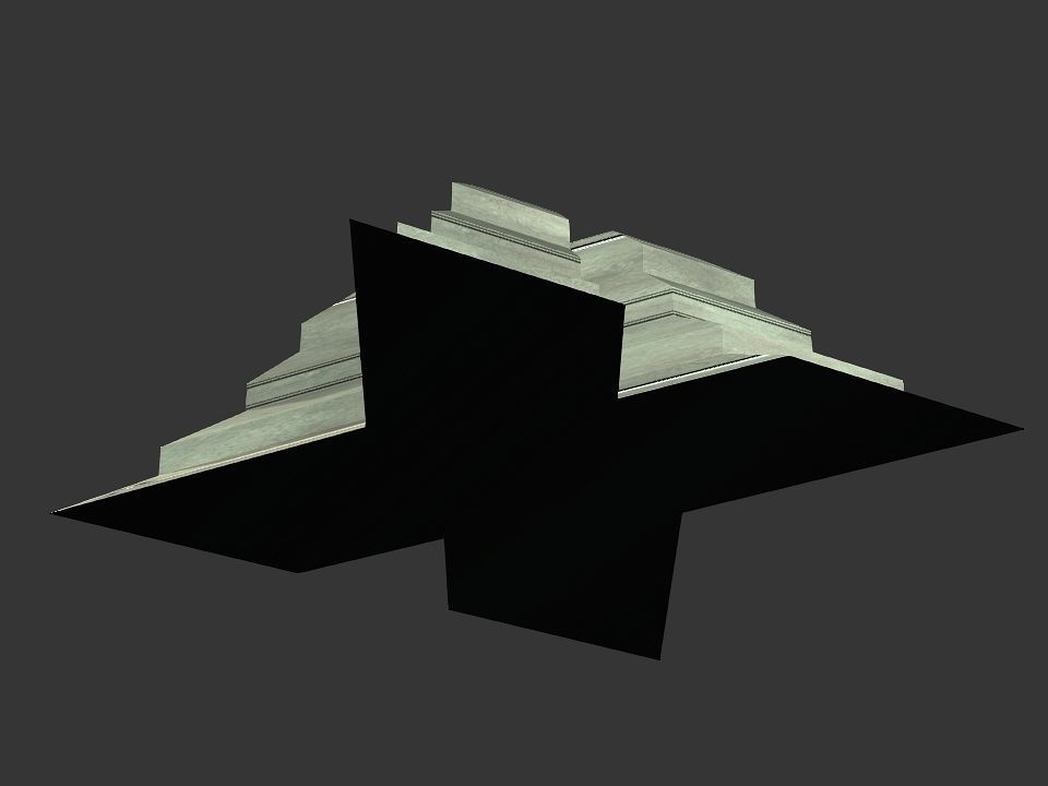 X block hollowed pyramid  3D print model_31