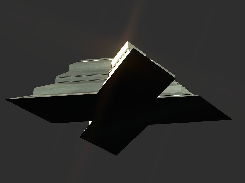 X block hollowed pyramid  3D print model_30