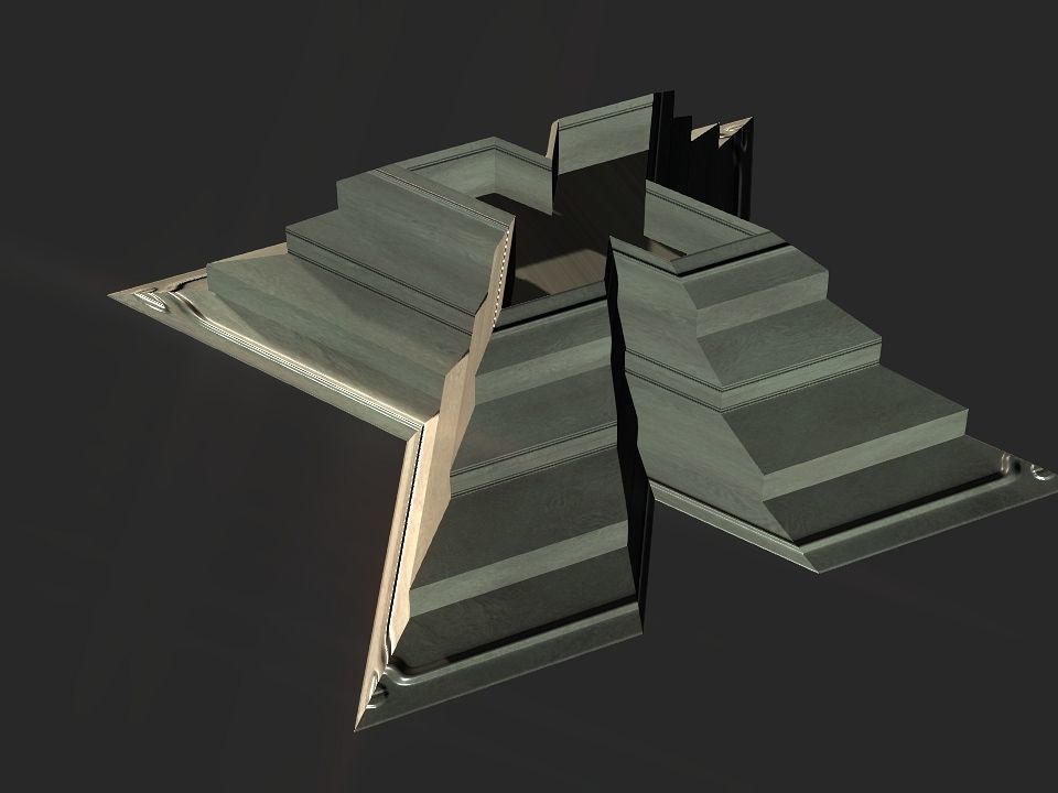 X block hollowed pyramid  3D print model_11