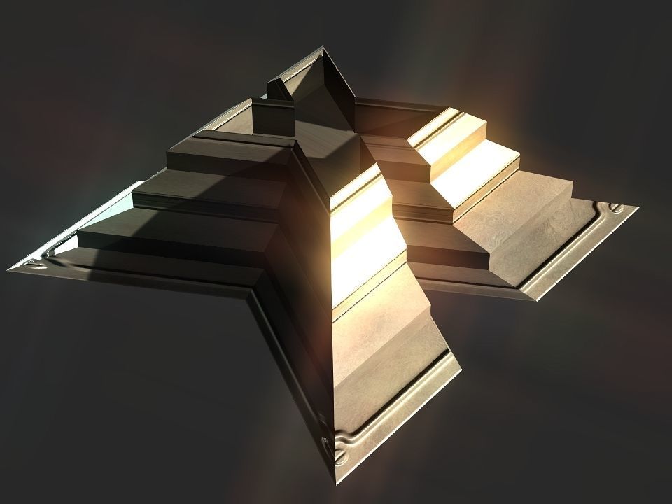 X block hollowed pyramid  3D print model_20