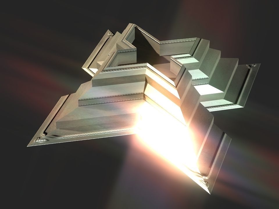X block hollowed pyramid  3D print model_8
