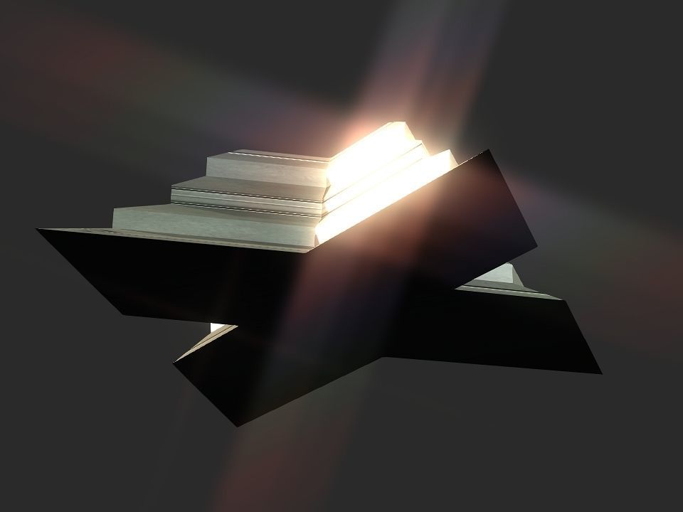 X block hollowed pyramid  3D print model_29