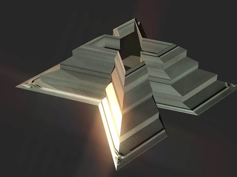 X block hollowed pyramid  3D print model_10