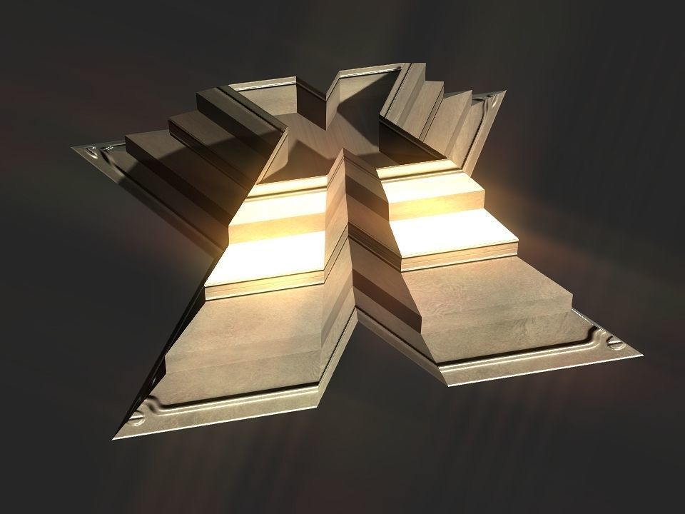 X block hollowed pyramid  3D print model_22