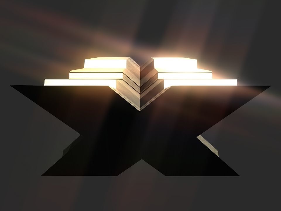 X block hollowed pyramid  3D print model_24