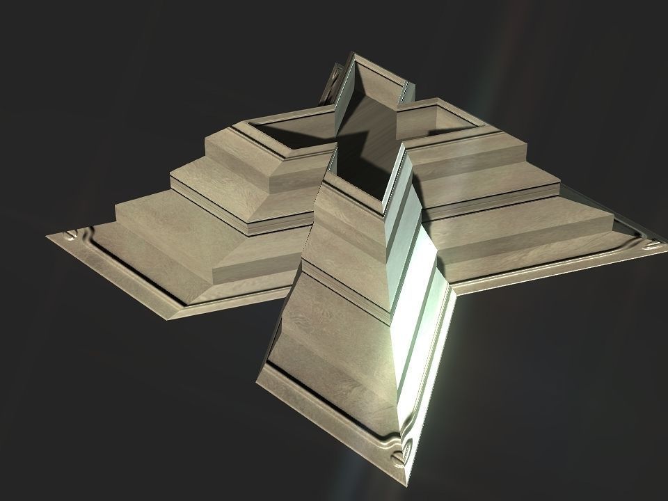 X block hollowed pyramid  3D print model_4