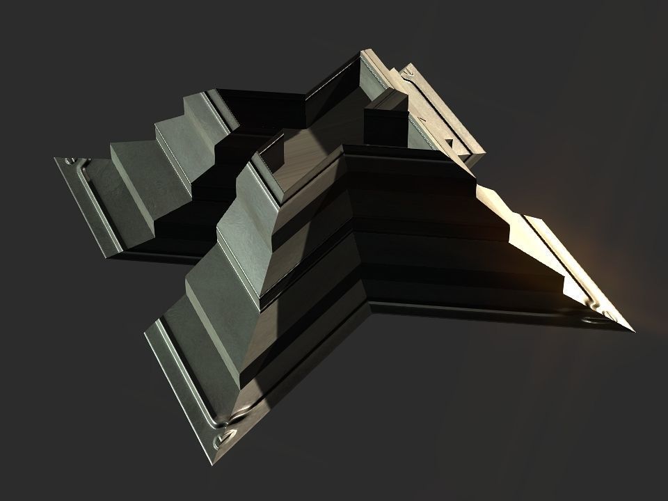 X block hollowed pyramid  3D print model_17