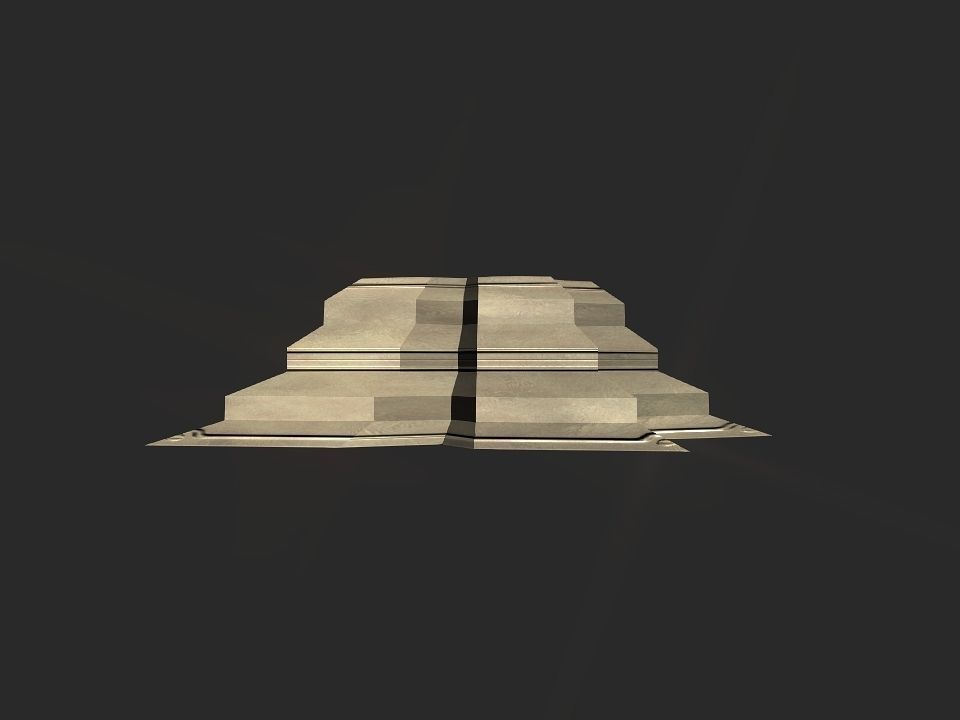X block hollowed pyramid  3D print model_12