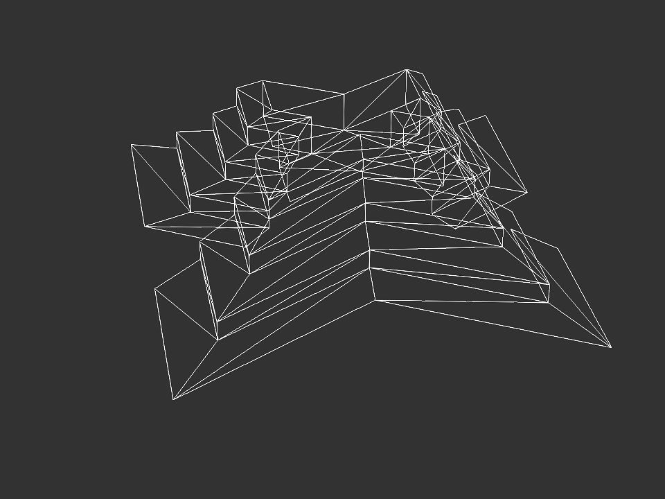 X block hollowed pyramid  3D print model_36