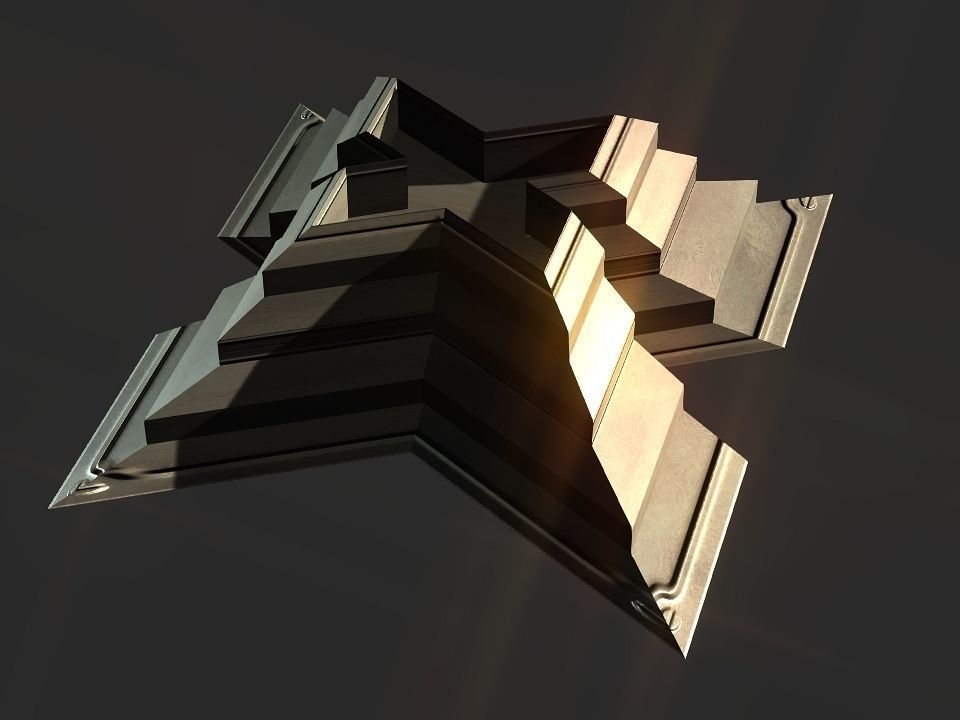 X block hollowed pyramid  3D print model_19