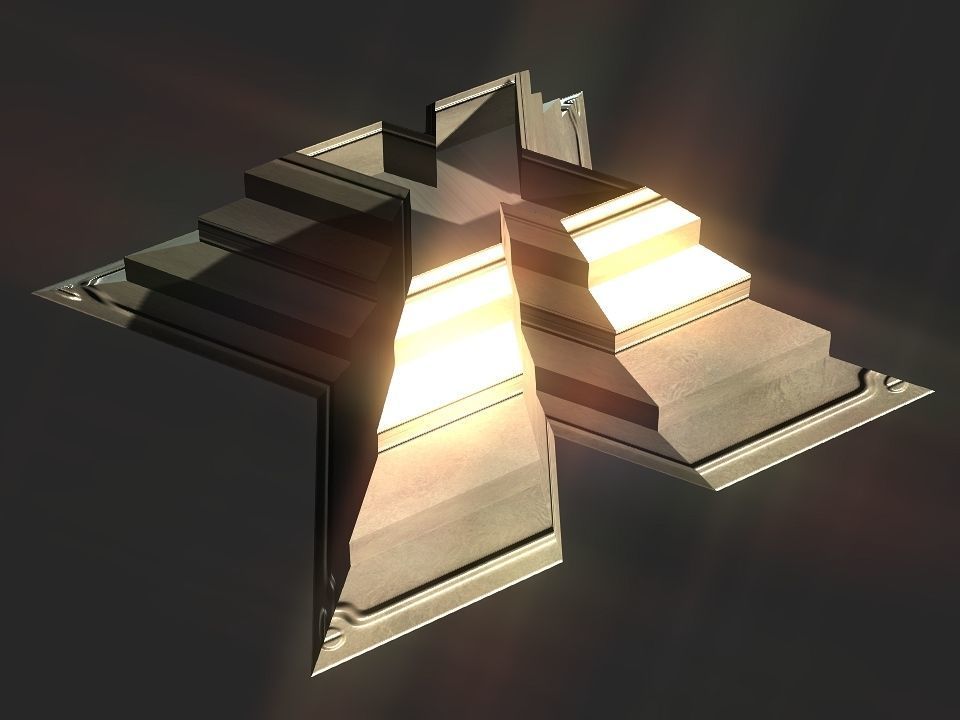 X block hollowed pyramid  3D print model_21