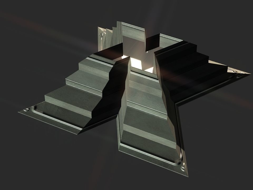 X block hollowed pyramid  3D print model_15
