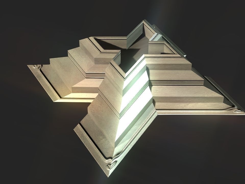X block hollowed pyramid  3D print model_5