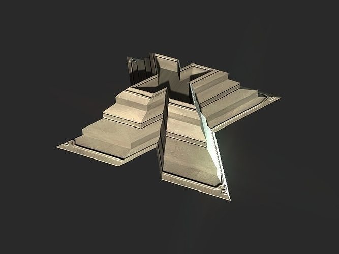 X block hollowed pyramid  3D print model