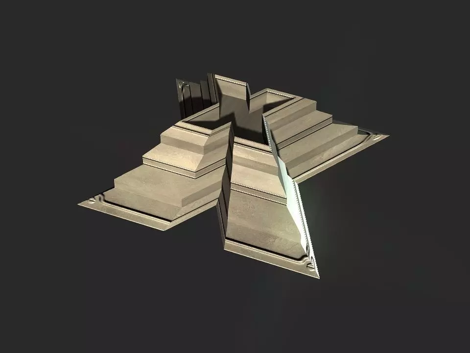 X block hollowed pyramid  3D print model_0