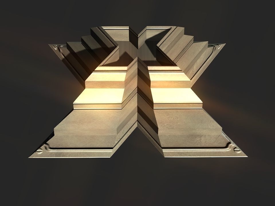 X block hollowed pyramid  3D print model_2