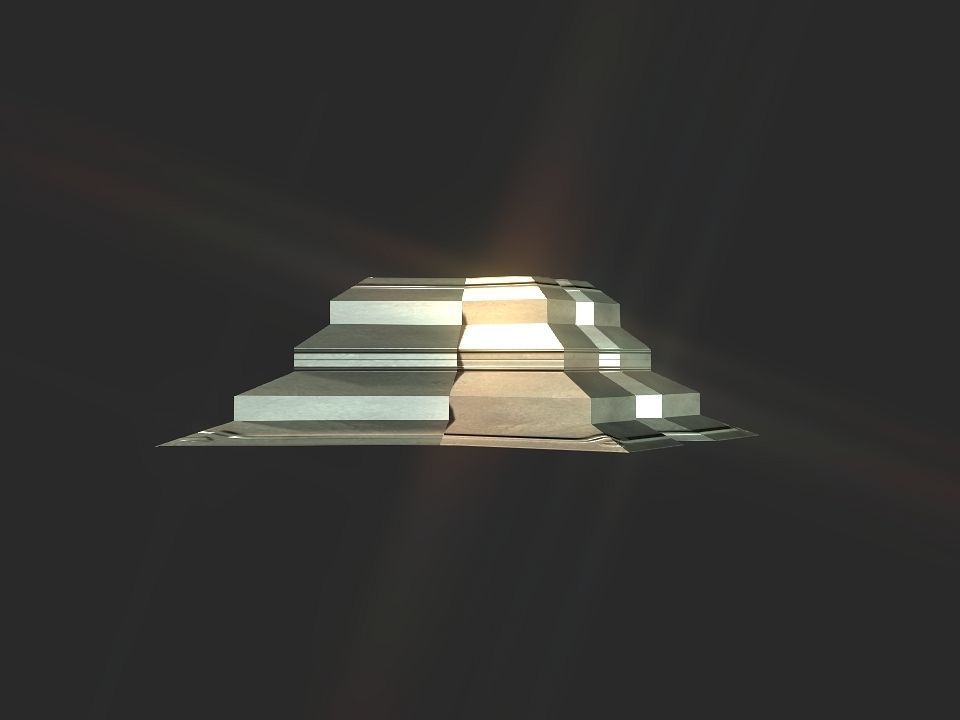 X block hollowed pyramid  3D print model_41