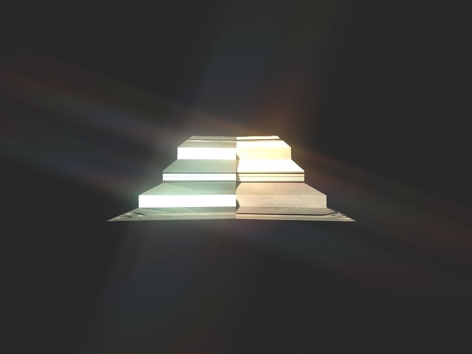 X block hollowed pyramid  3D print model_40