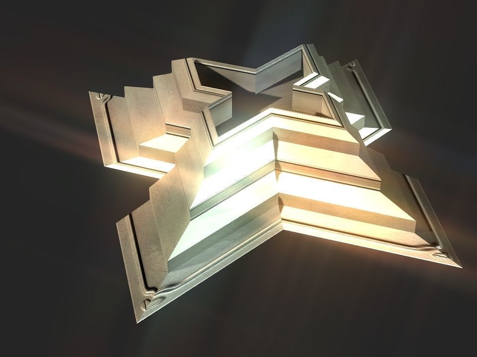 X block hollowed pyramid  3D print model_6