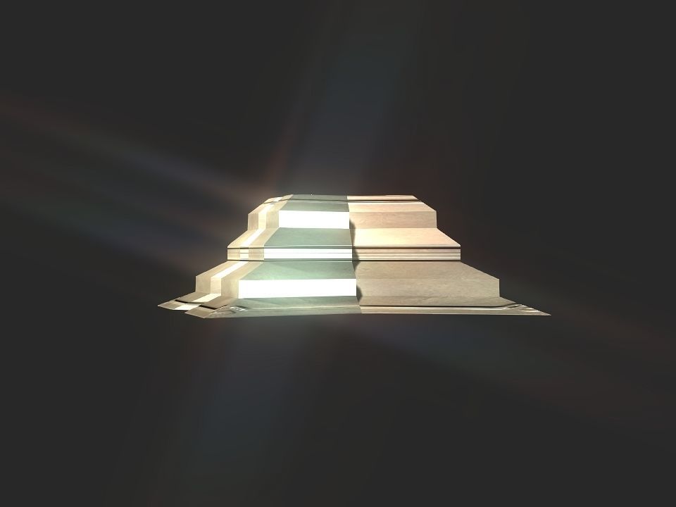 X block hollowed pyramid  3D print model_39