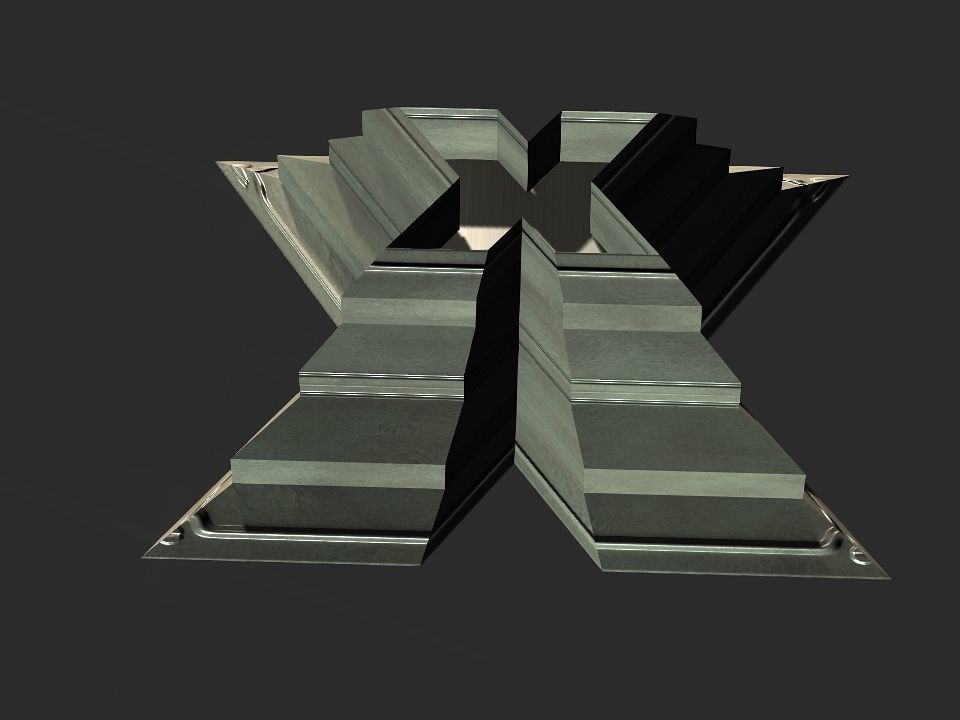 X block hollowed pyramid  3D print model_14