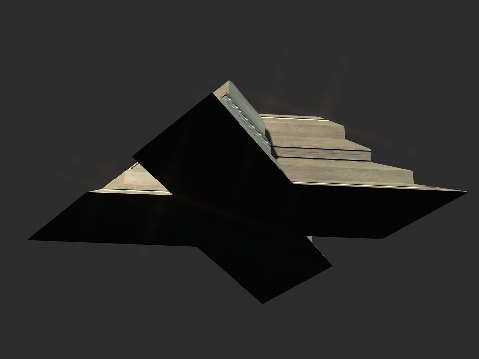 X block hollowed pyramid  3D print model_27